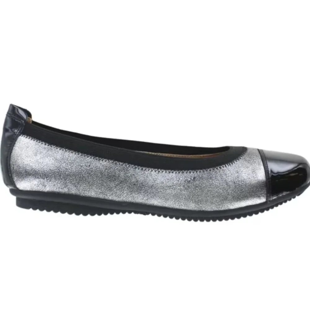 Josef Seibel Women's Pippa Metallic Leather Cap Toe Comfort Ballet Flats Size 8